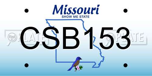 CSB153 Missouri License Plate