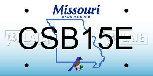 CSB15E Missouri License Plate