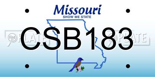 CSB183 Missouri License Plate