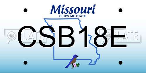 CSB18E Missouri License Plate