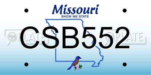 CSB552 Missouri License Plate