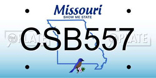 CSB557 Missouri License Plate