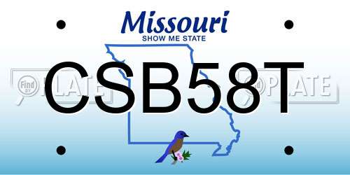 CSB58T Missouri License Plate