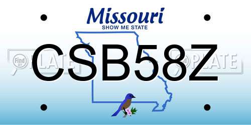 CSB58Z Missouri License Plate