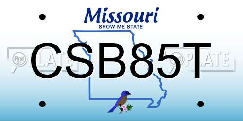 CSB85T Missouri License Plate