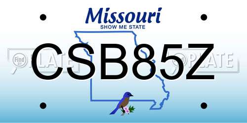 CSB85Z Missouri License Plate