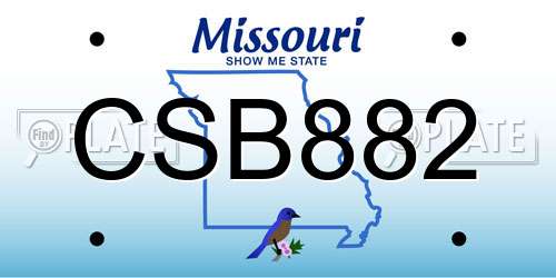 CSB882 Missouri License Plate