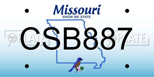 CSB887 Missouri License Plate