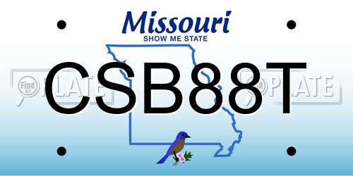 CSB88T Missouri License Plate