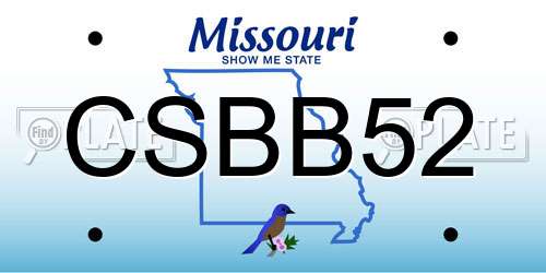 CSBB52 Missouri License Plate