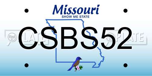 CSBS52 Missouri License Plate