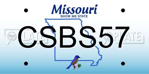 CSBS57 Missouri License Plate