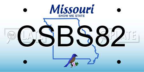 CSBS82 Missouri License Plate