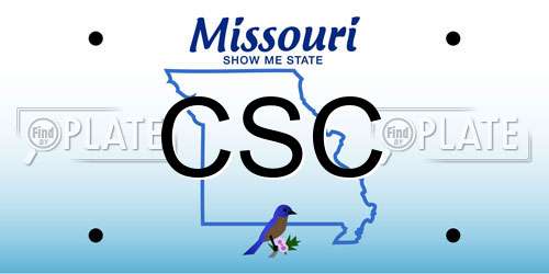 CSC Missouri License Plate