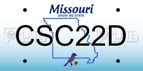 CSC22D Missouri License Plate
