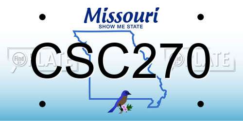 CSC270 Missouri License Plate