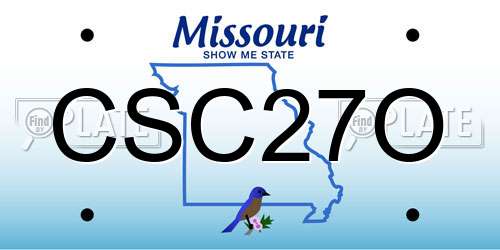 CSC27O Missouri License Plate