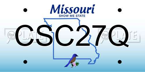 CSC27Q Missouri License Plate