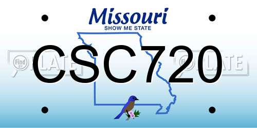CSC720 Missouri License Plate