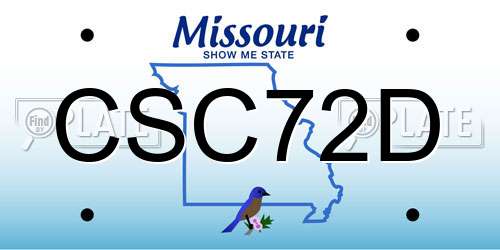 CSC72D Missouri License Plate