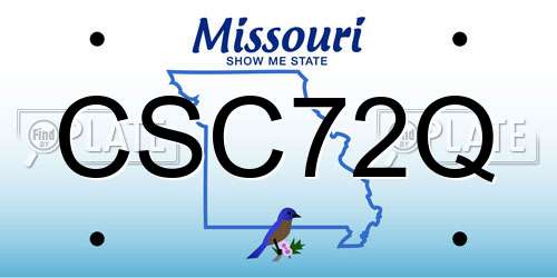 CSC72Q Missouri License Plate