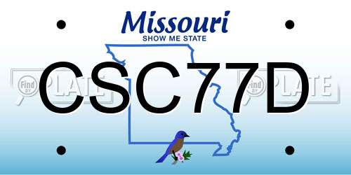 CSC77D Missouri License Plate