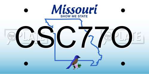 CSC77O Missouri License Plate