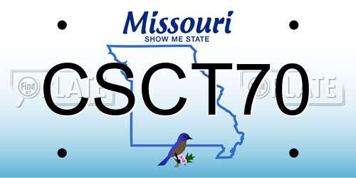 CSCT70 Missouri License Plate