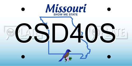 CSD40S Missouri License Plate