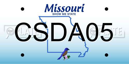 CSDA05 Missouri License Plate