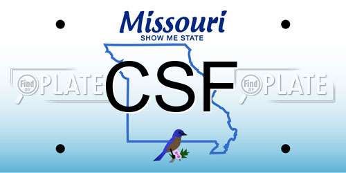 CSF Missouri License Plate