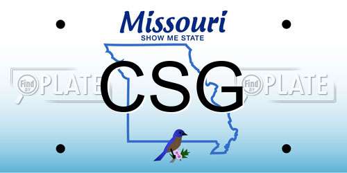 CSG Missouri License Plate