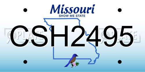 CSH2495 Missouri License Plate