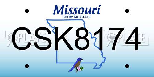 CSK8174 Missouri License Plate