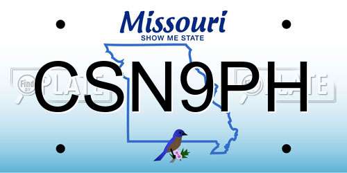 CSN9PH Missouri License Plate