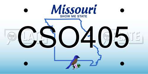 CSO405 Missouri License Plate