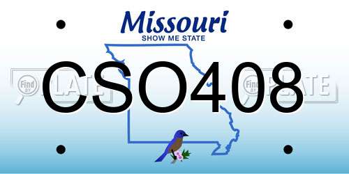 CSO408 Missouri License Plate