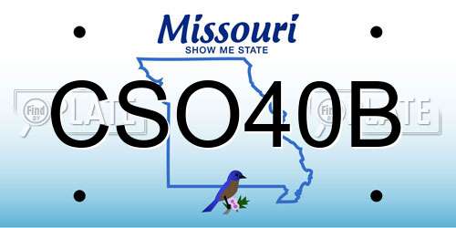 CSO40B Missouri License Plate