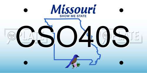 CSO40S Missouri License Plate