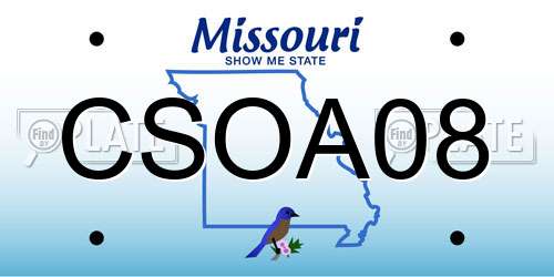 CSOA08 Missouri License Plate