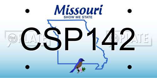 CSP142 Missouri License Plate