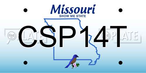 CSP14T Missouri License Plate