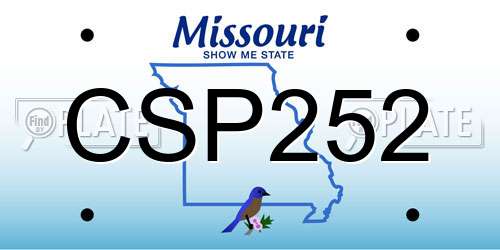 CSP252 Missouri License Plate