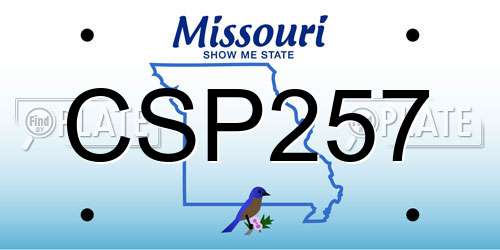CSP257 Missouri License Plate