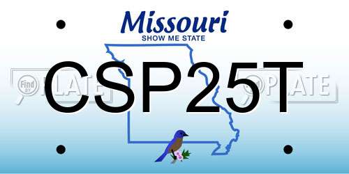 CSP25T Missouri License Plate