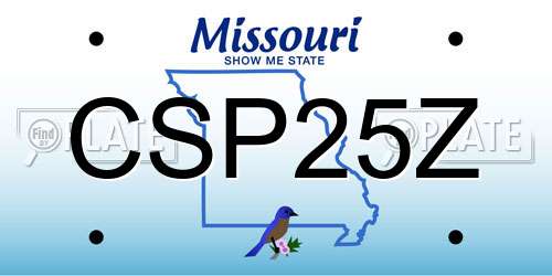 CSP25Z Missouri License Plate