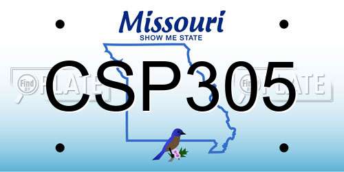 CSP305 Missouri License Plate