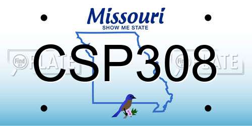 CSP308 Missouri License Plate