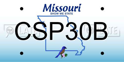 CSP30B Missouri License Plate