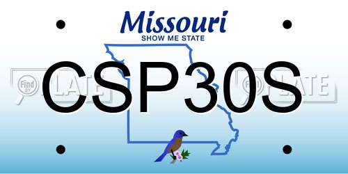 CSP30S Missouri License Plate